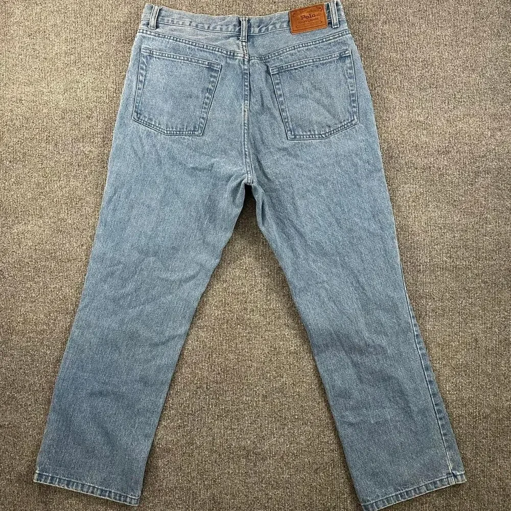 Vtg Y2K Polo Ralph Lauren Men’s Straight Leg Jean 100% Cotton Denim Unisex 34x30